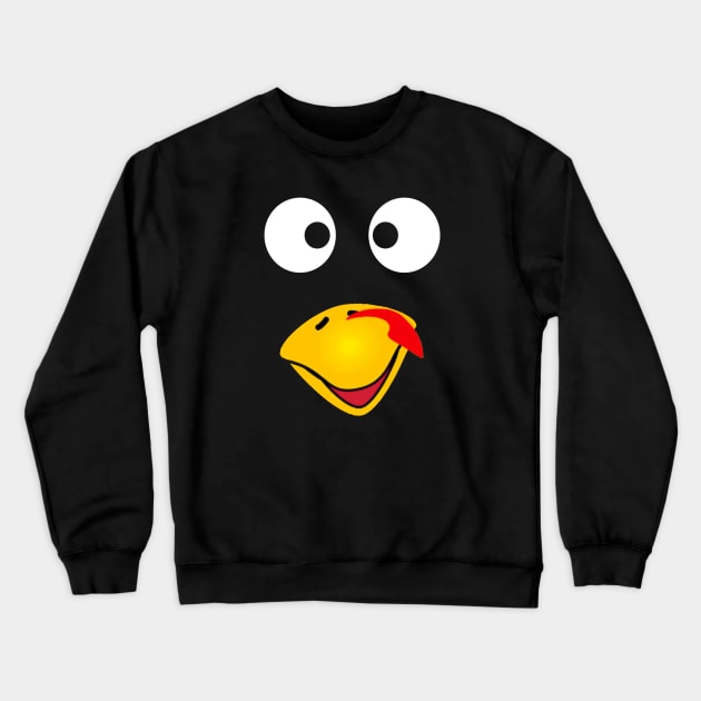 Funny Turkey Face Thanksgiving Crewneck Sweatshirt by TeeGo